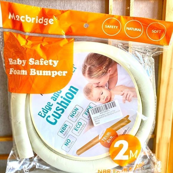 Baby Safety Foam Bumper, M2cBridge 2M, NBR Foam Rubber, Off-White,6.5 Feet/78.5” - Picture 1 of 4
